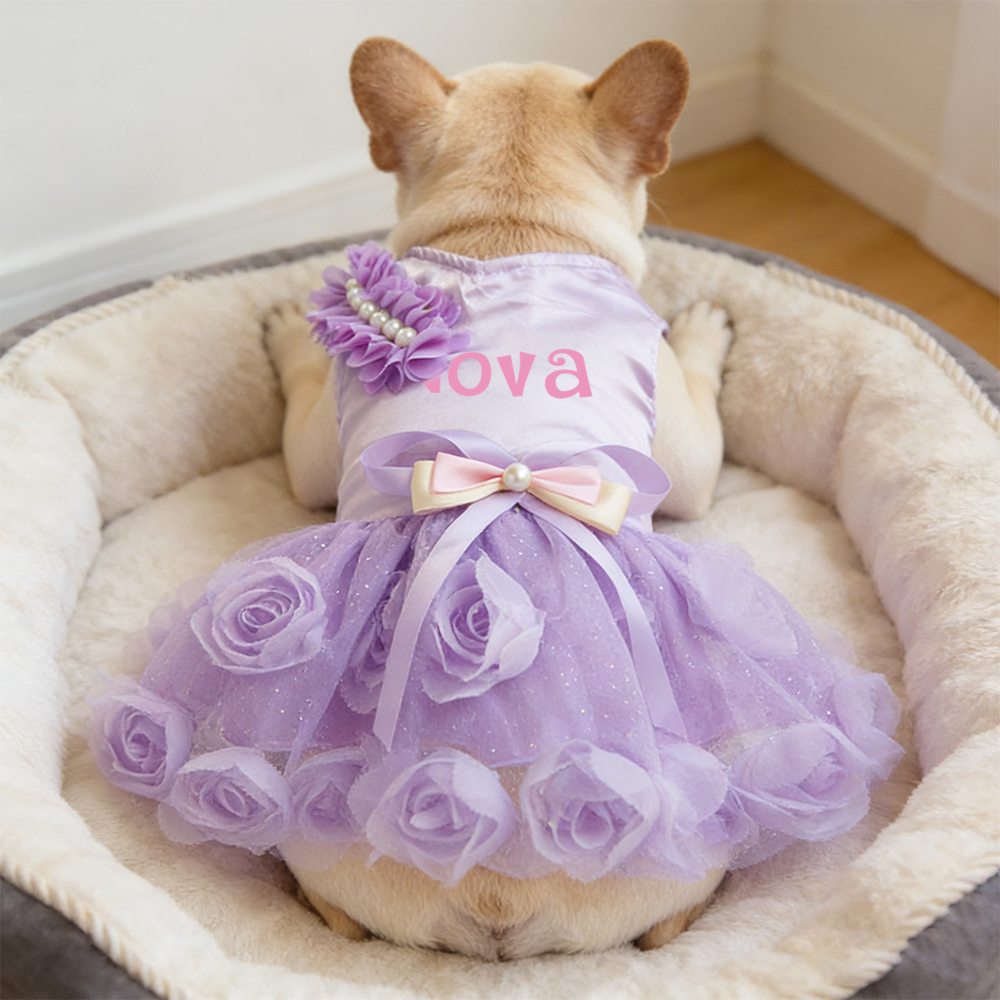 Personalized Name Pet Satin Princess Dress | inCloth50