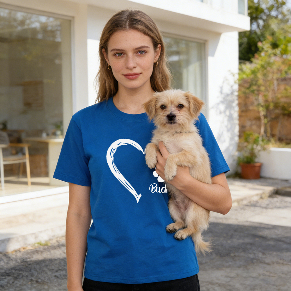 Personalized Mother's Day Pet Mom Heart T-Shirt | inCloth58