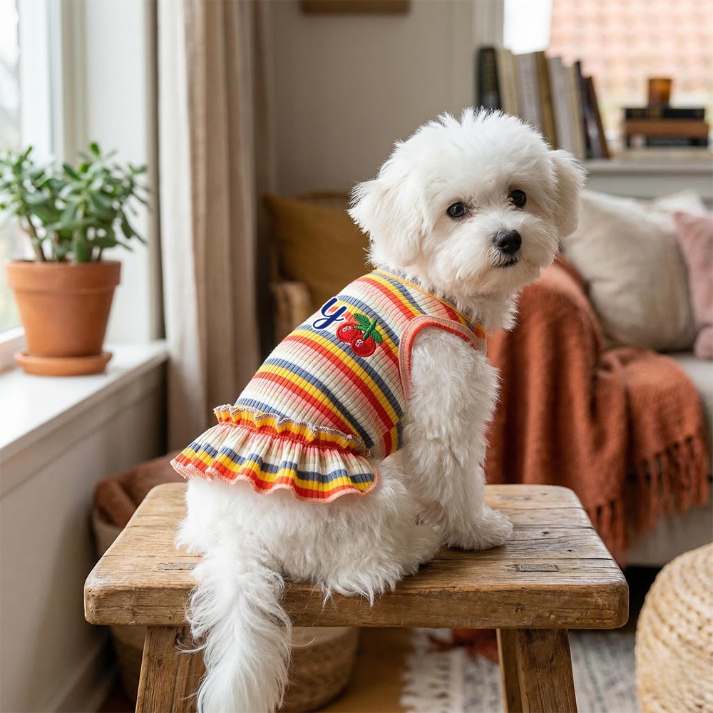 Personalized Name Pet Summer Rainbow Striped Dress | inCloth69