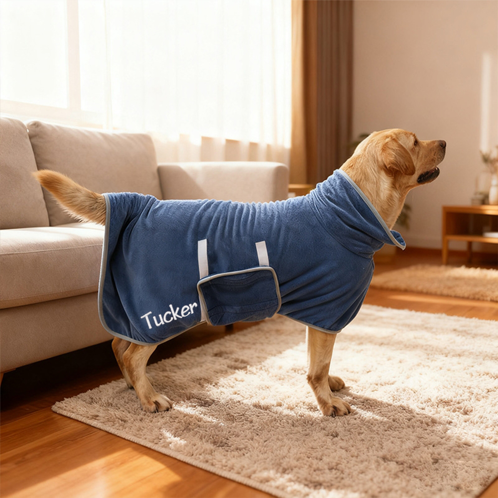 Personalized  Embroidered Name Absorbent Quick Dry Pet Towel Coat | inCloth74