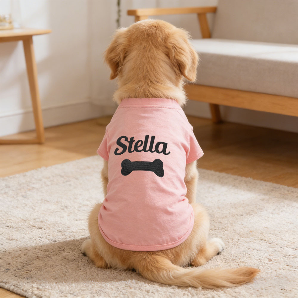 Personalized Embroidered Name Pet Summer T-Shirt | inCloth75