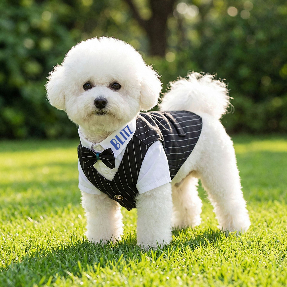 Personalized Name Pet Tuxedo with Bow Tie | inCloth80