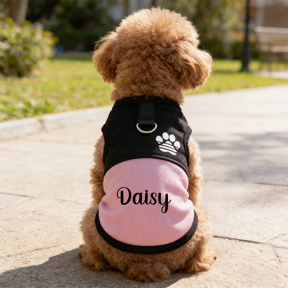 Personalized Breathable Paw Print Pet Vest | inCloth82