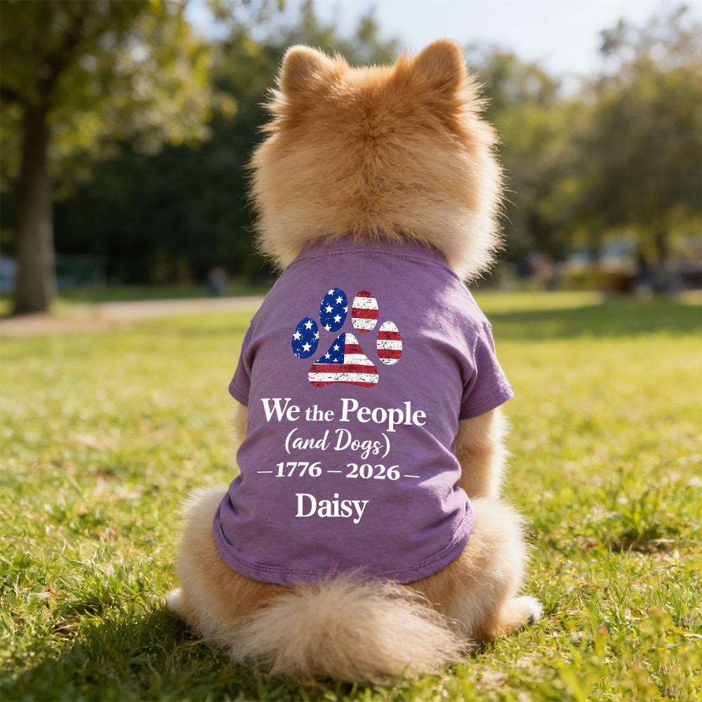 Personalized 4th of July Pet Paw Print Shirt | inCloth83