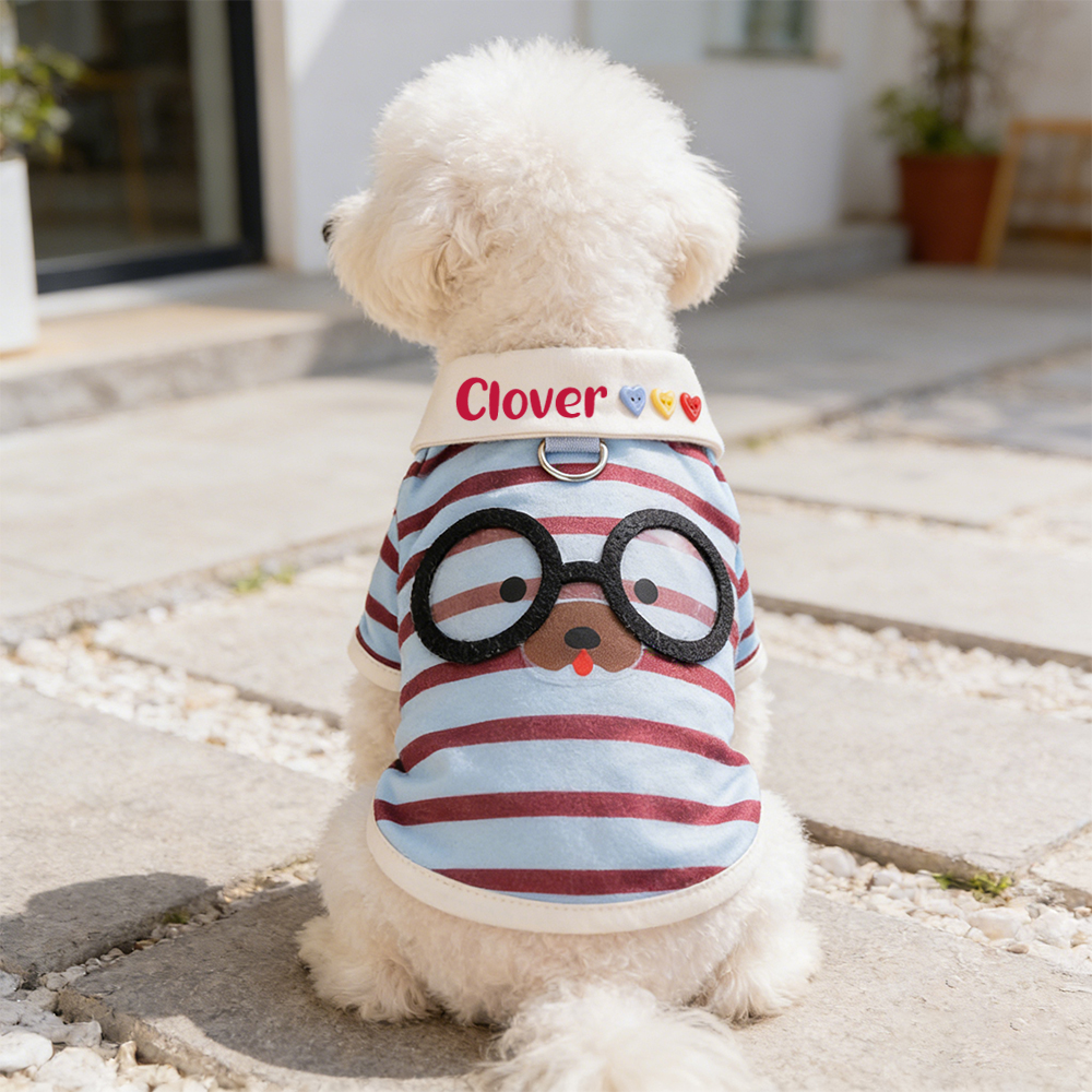 Personalized Name Striped Pet T-Shirt | inCloth87
