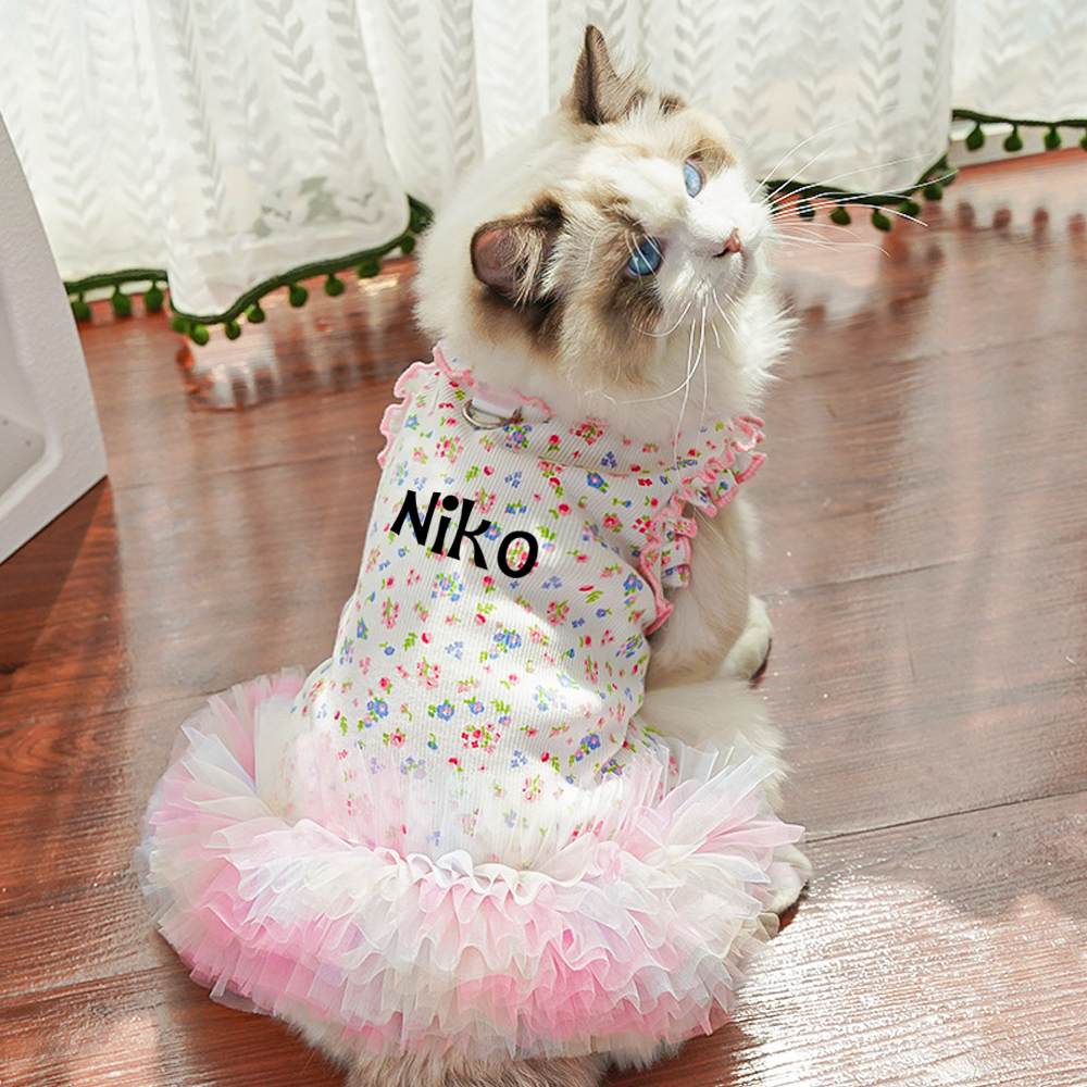Personalized Name Floral Pet Dress & Shirt | inCloth90