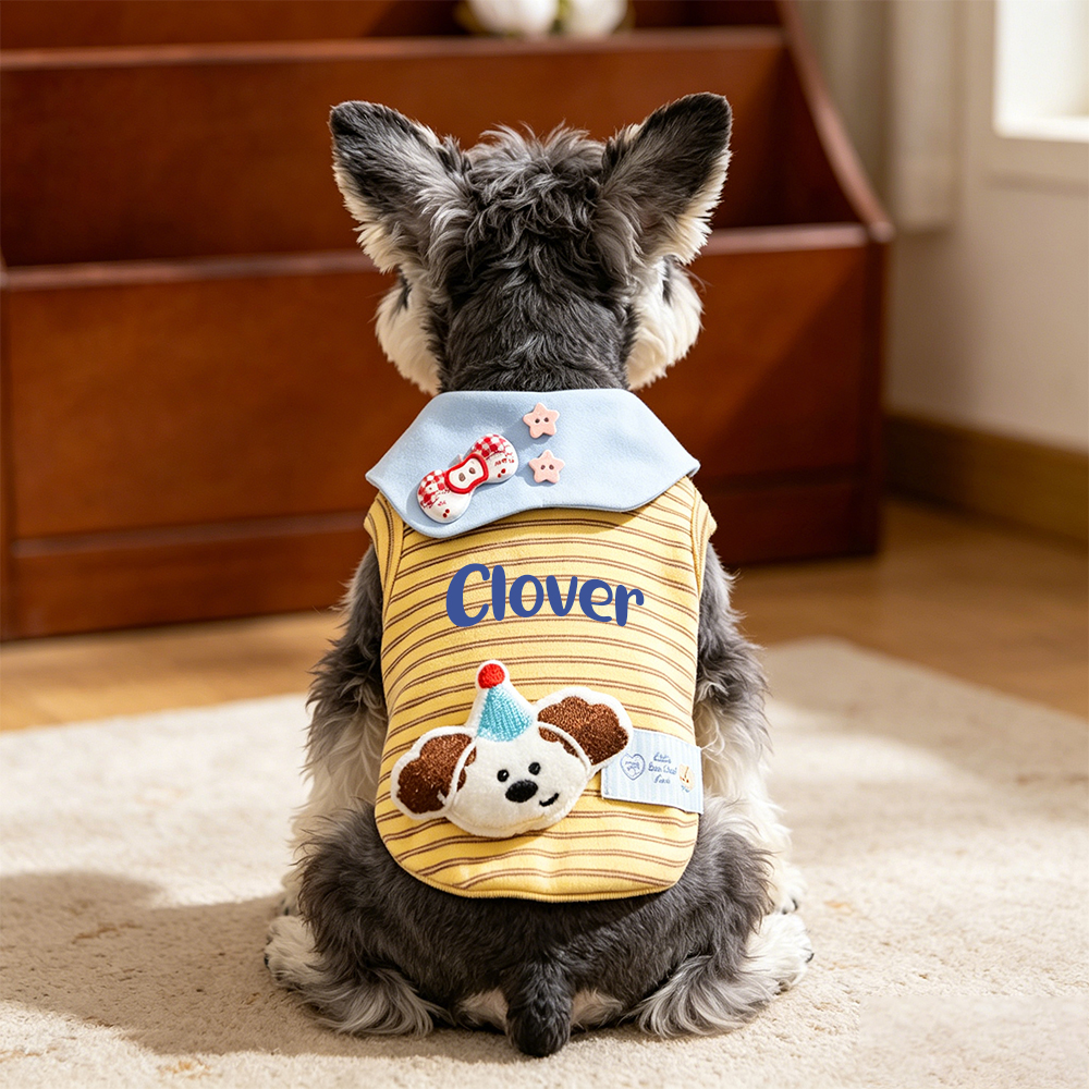 Personalized Name Striped Pet T-Shirt | inCloth91