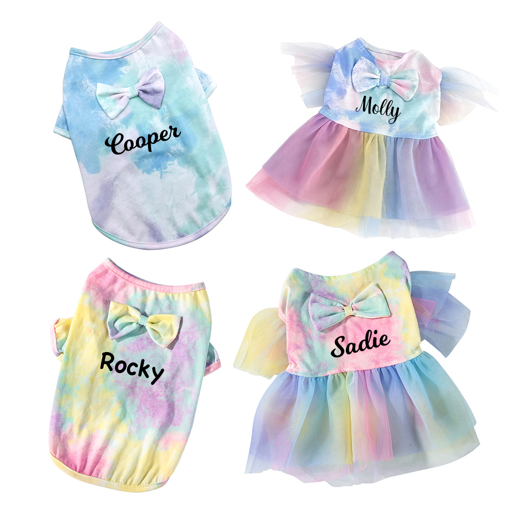 Personalized Name Tie-Dye Bow Dress & Shirt | inCloth95