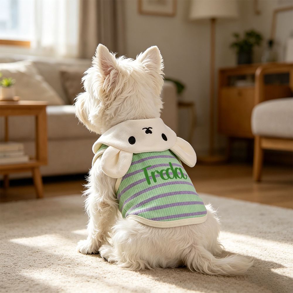 Personalized Name Breathable Striped Pet Vest  | inCloth97
