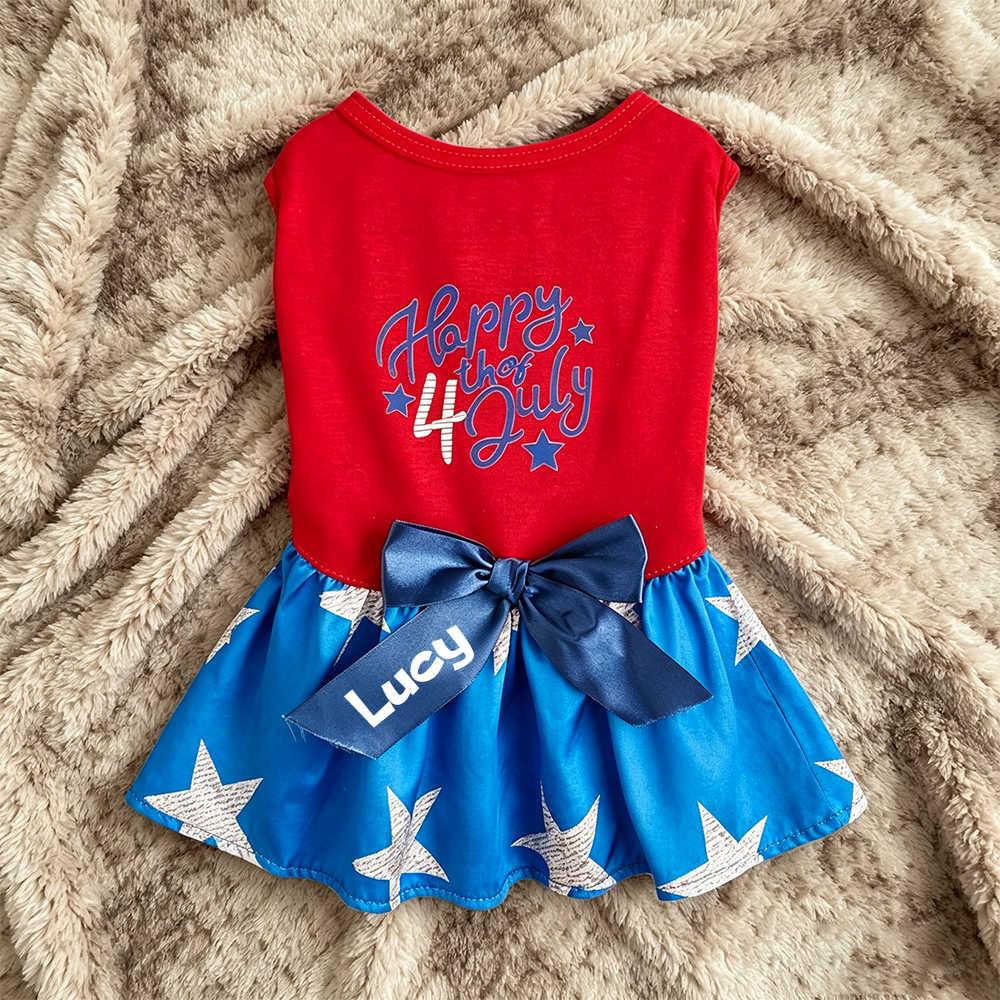 Personalized 4th of July Pet Dress | inCloth100
