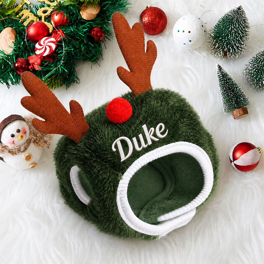 Personalized Embroidered Name Christmas Pet Hat | inHat08