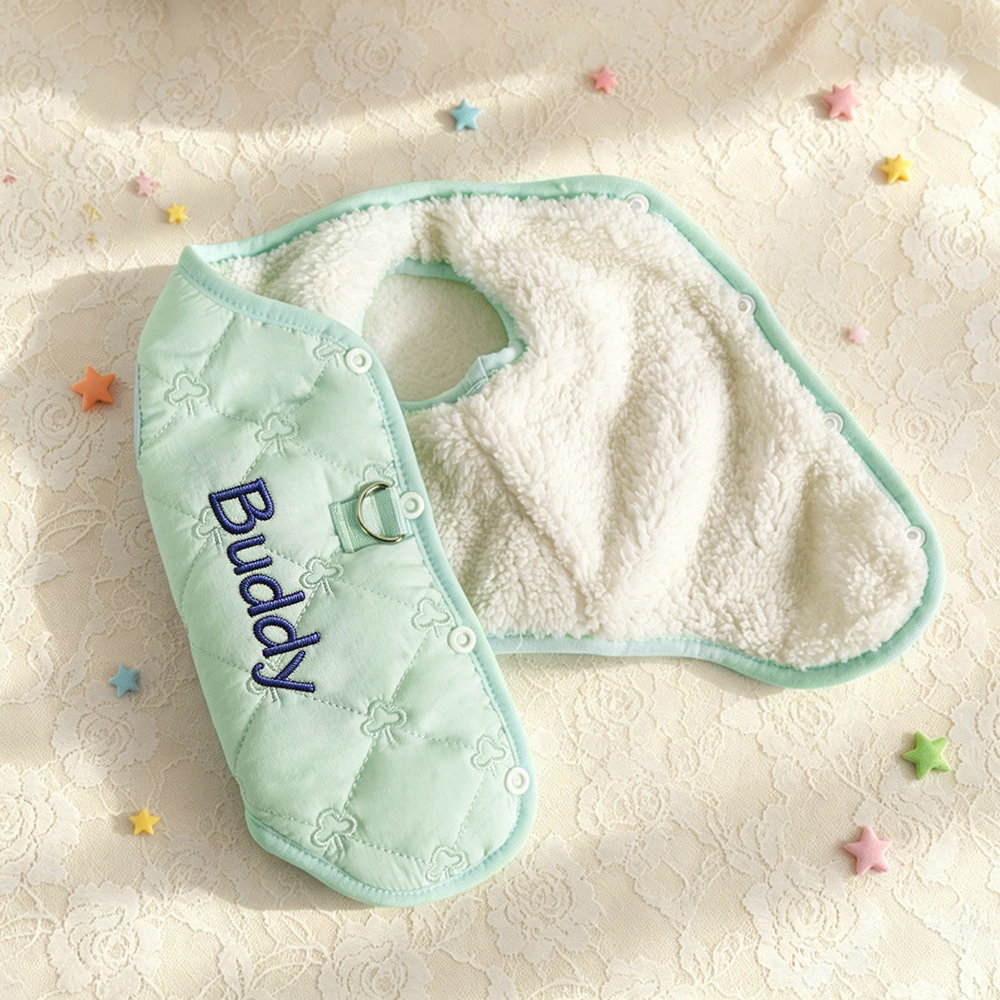 Personalized Embroidered Name Quilted Warm Pet Vest | incloth133