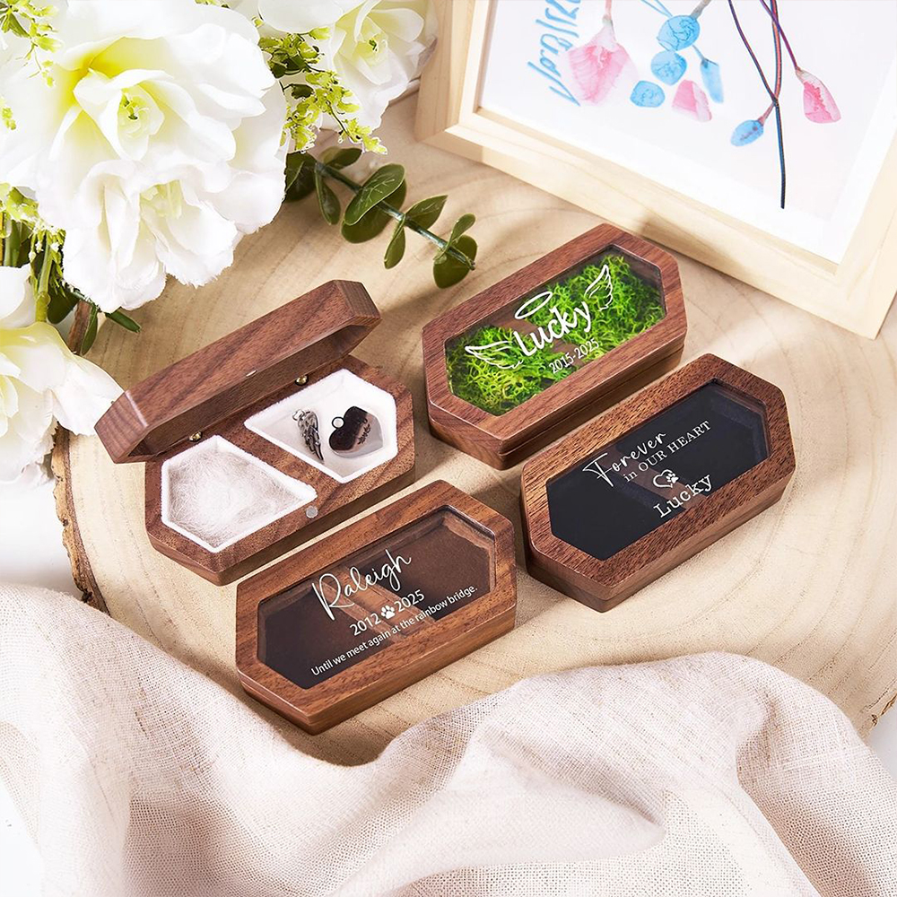 Personalized Name Pet Fur Keepsake Memorial Box | KKPet215