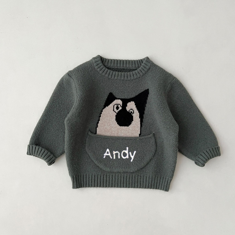 Personalized Embroidered Cute Animal Kids Sweater | inSweater03