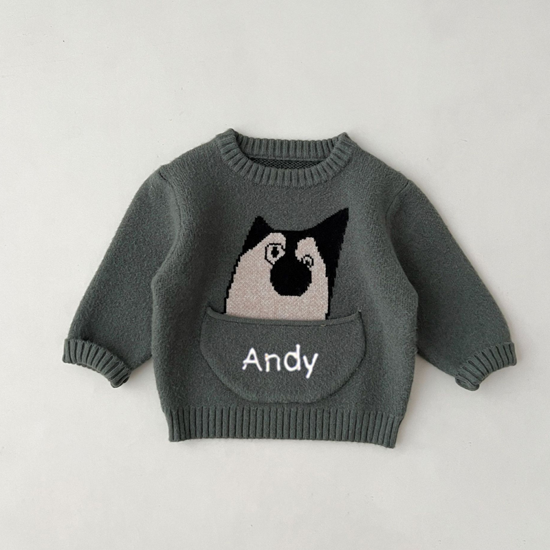 Personalized Embroidered Cute Animal Kids Sweater | inSweater03