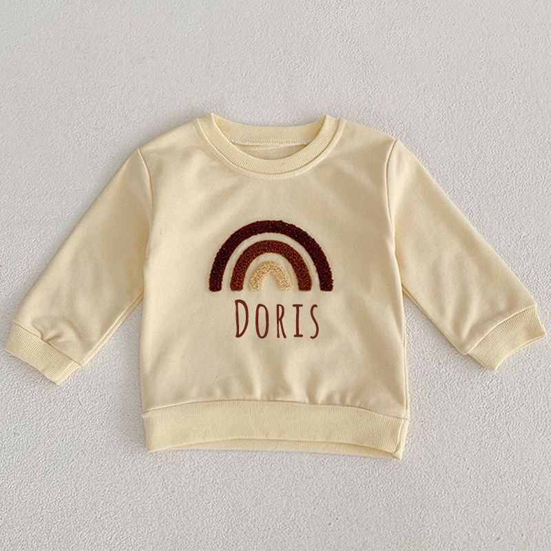 Personalized Hand-Embroidered Kid Cozy Soft Crewneck Sweatshirt | inSw