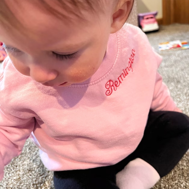 Personalized Hand-Embroidered Kid Cozy Soft Crewneck Sweatshirt | inSweatshirt61