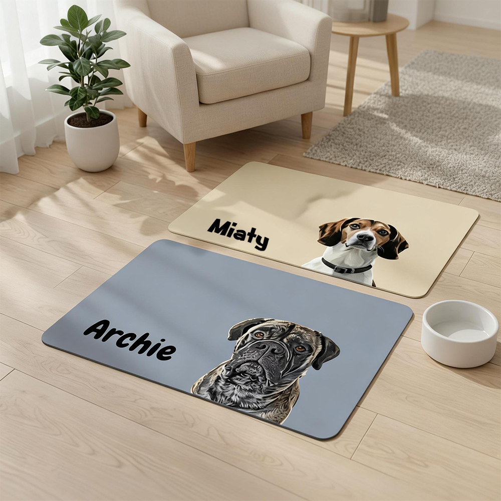 Personalized Pet Food Mat With Portrait | inAccs21