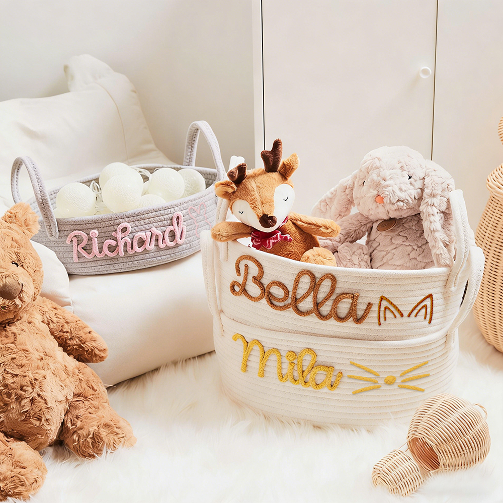 Personalized Handmade Embroidered Pet Storage Basket | inToy03