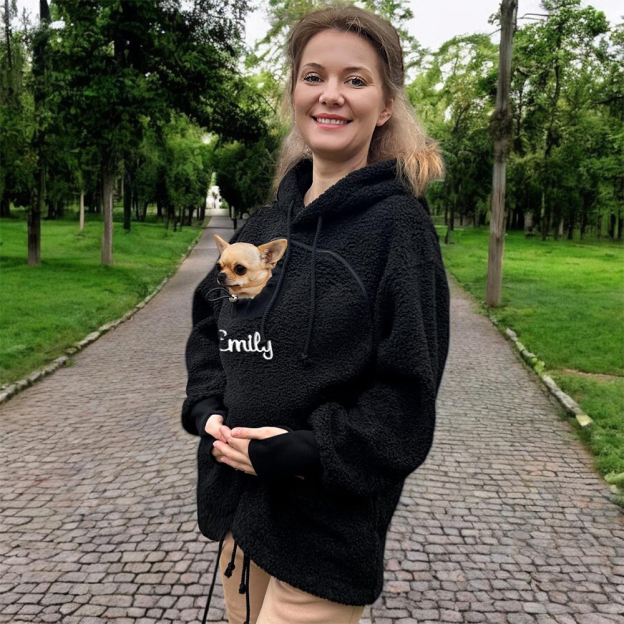 Personalized Embroidered Comfortable Pet Carrier Hoodie | KKCloth338