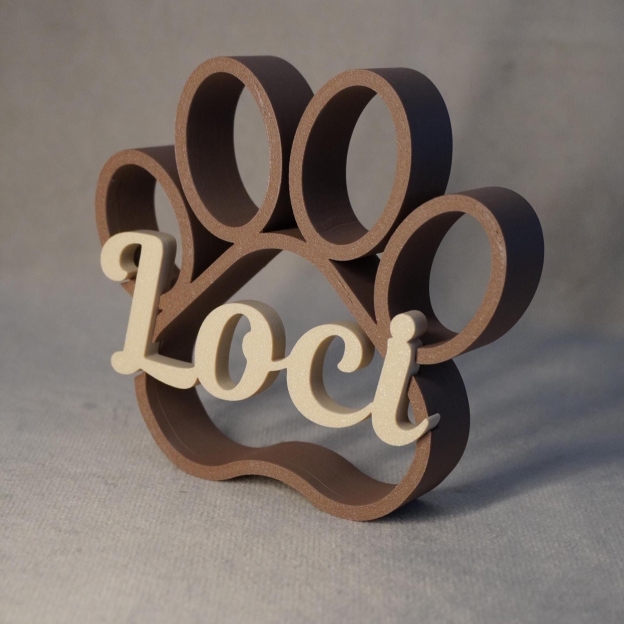 Personalized 3D Print Dog Paw With Name Ornament | inAccs29