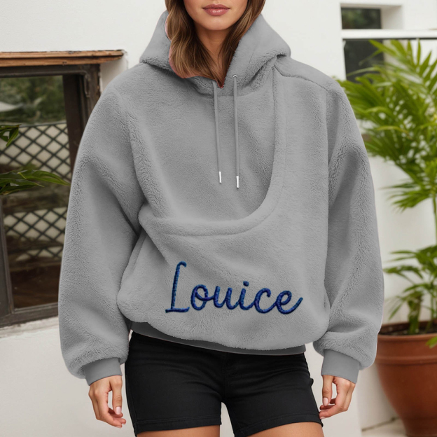 Personalized Embroidered Name Cozy Pet Carrier Fleece Hoodie | KKCloth330