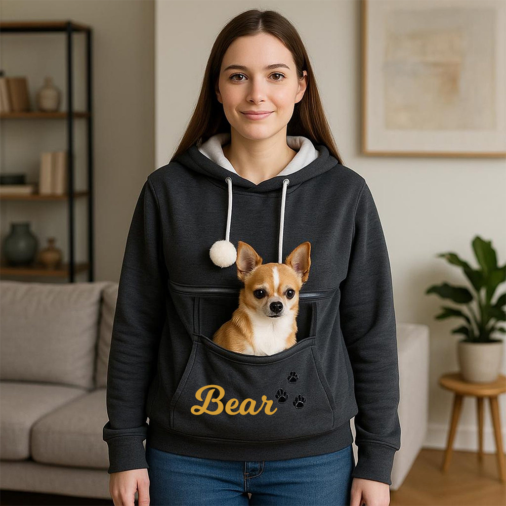 Personalized Name Cozy Pet Carrier Hoodie | KKCloth337