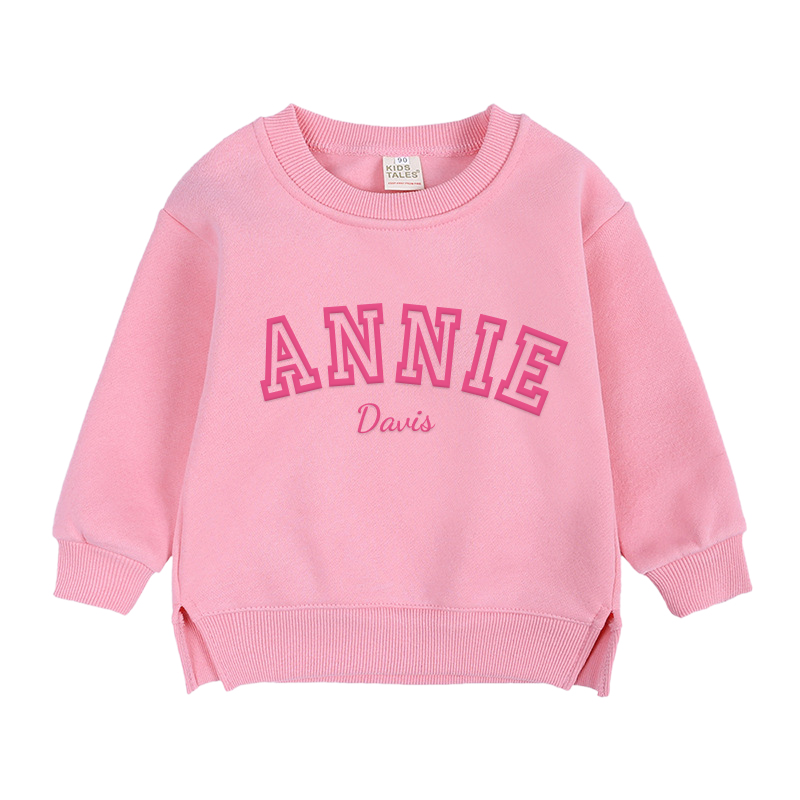 Personalized Kid Puff Vinyl Name Crewneck Sweatshirt | insweatshirt58
