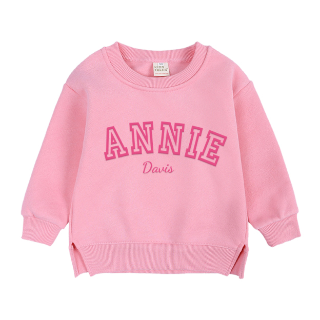 Personalized Kid Puff Vinyl Name Crewneck Sweatshirt | insweatshirt58