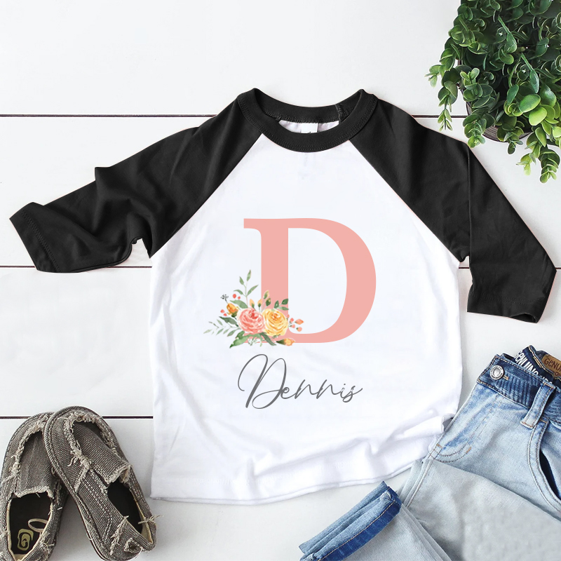 Personalized Kid Cozy Soft Floral Initial Sweatshirt | inSweatshirt59