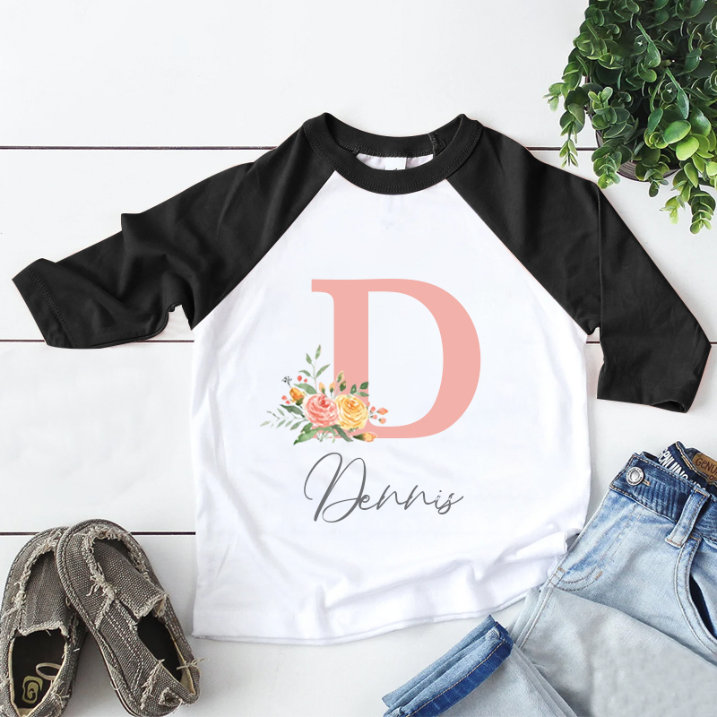Personalized Kid Cozy Soft Floral Initial Sweatshirt | inSweatshirt59