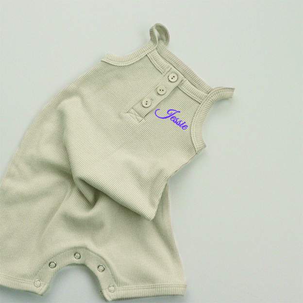 Personalized Embroidery Waffle Baby Cozy Soft Summer Romper | inRomper28