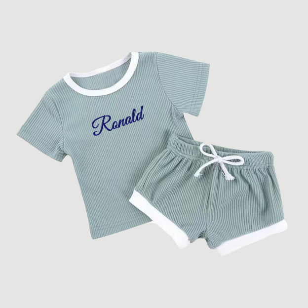 Personalized Embroidery Baby Cotton Cozy Soft Colourful Outfit Set | inSet45