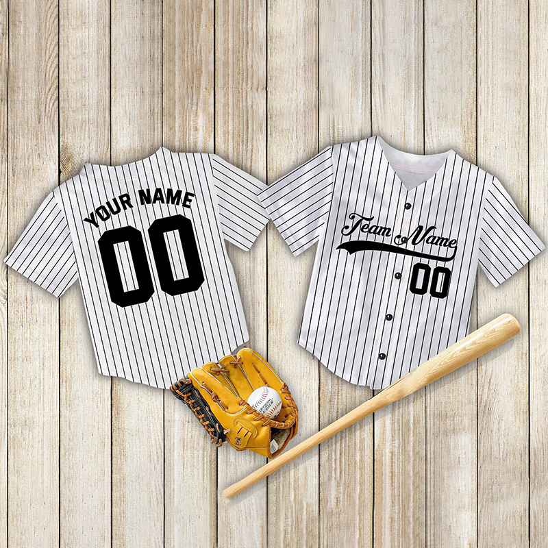 Personalized Pinstripe Button Down Baseball Jersey | inSport02