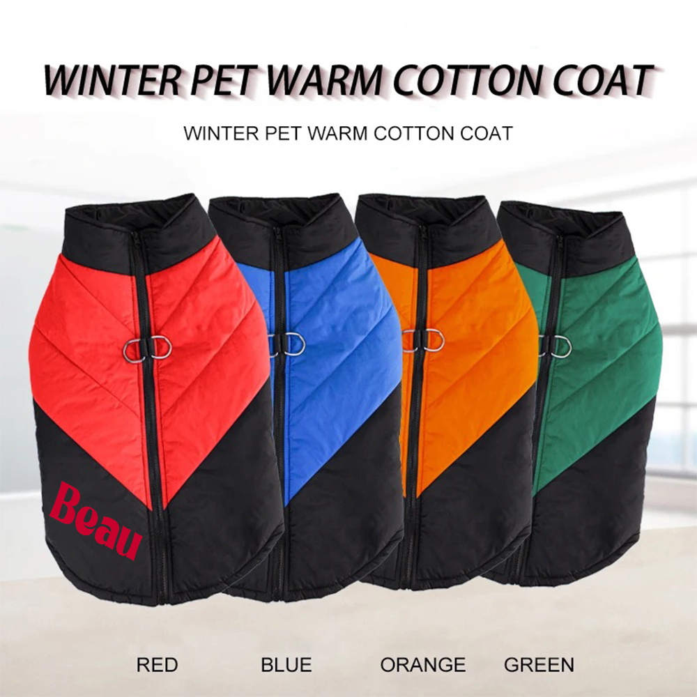Personalized Pet Winter Warm Windproof Puffer Jacket | BKPet246