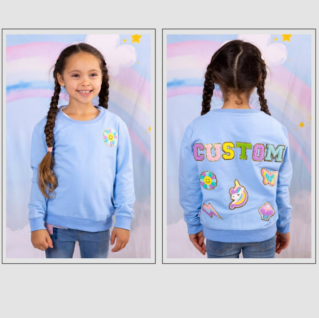 Personalized Chenille Patch Kid Cozy Soft Crewneck Sweatshirt | inSweatshirt70