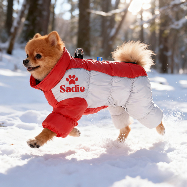 Personalized Pet Winter Warm Windproof Puffer Jacket | BKPet269