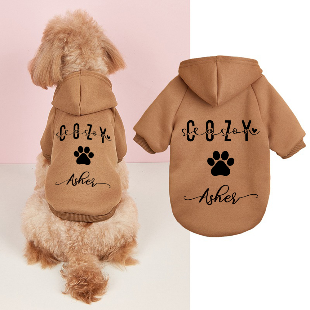 Personalized Cozy Season Warm Puppy Hoodie | BKPet282