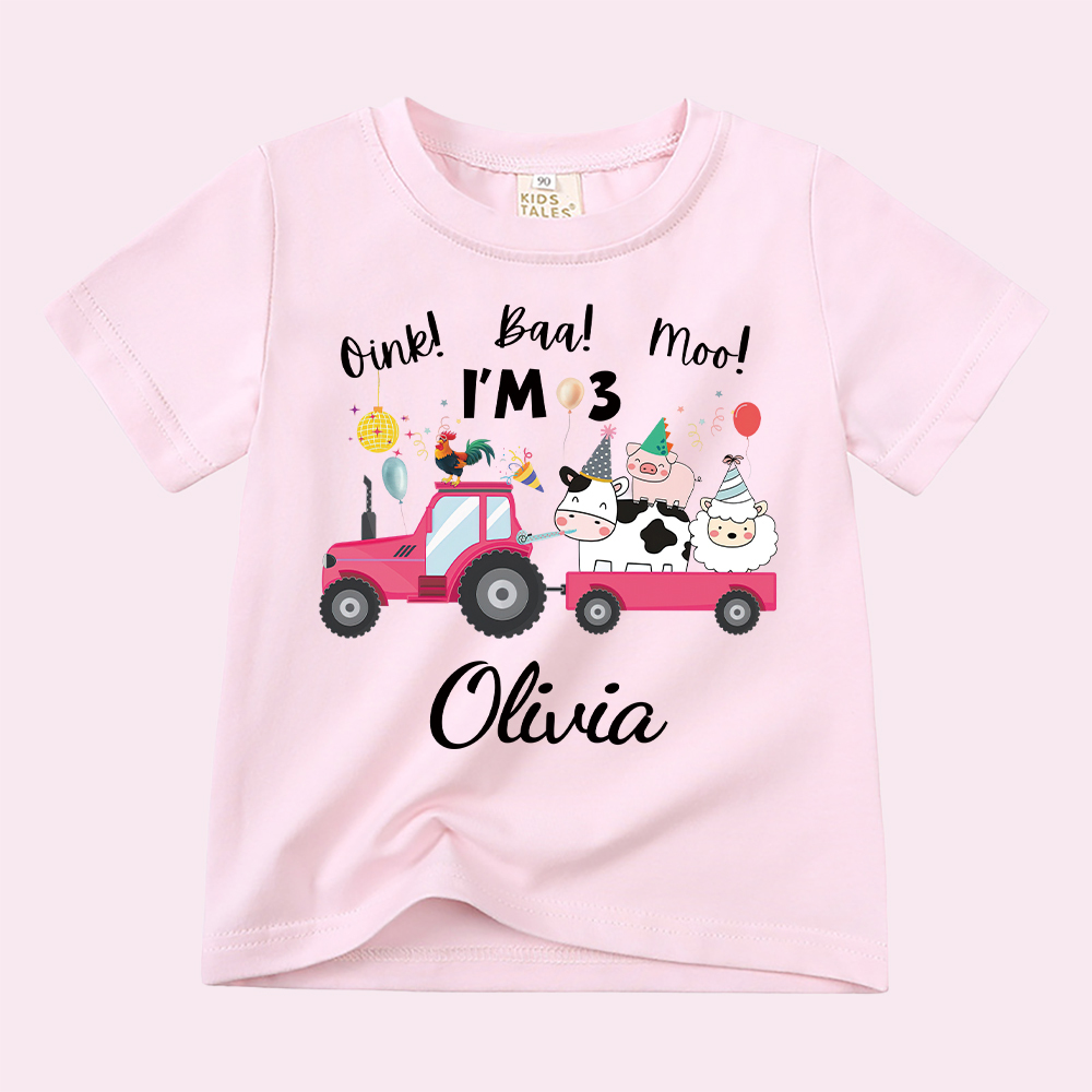 Personalized Kid Cute Farm Animal Party Birthday T-Shirt | inTee17