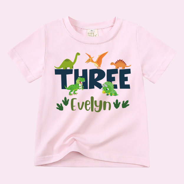 Personalized Kid Jurassic Dinosaur Party Birthday T-Shirt | inTee18