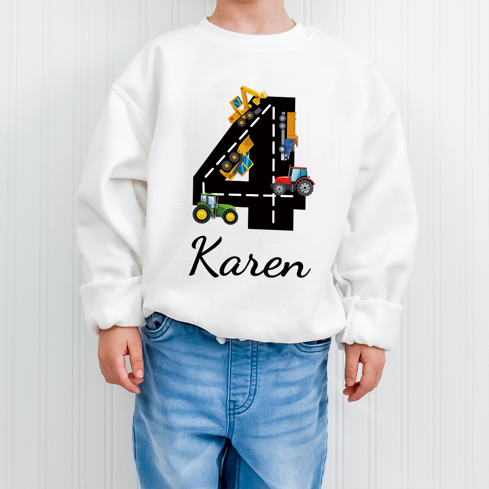 Personalized Kid Transportation Vehicle Party Birthday Sweatshirt | inSweatshirt75