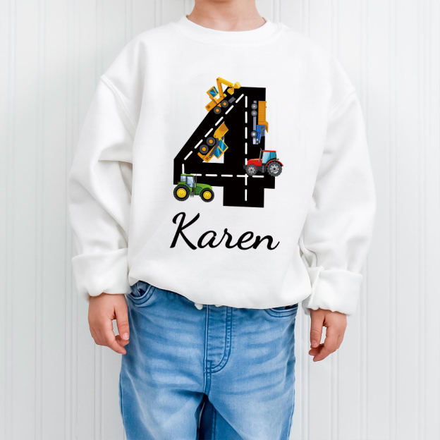 Personalized Kid Transportation Vehicle Party Birthday Sweatshirt | inSweatshirt75