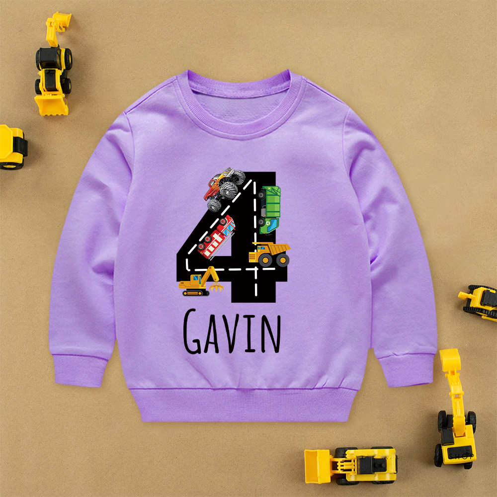 Personalized Kid Transportation Vehicle Party Birthday Sweatshirt | inSweatshirt75