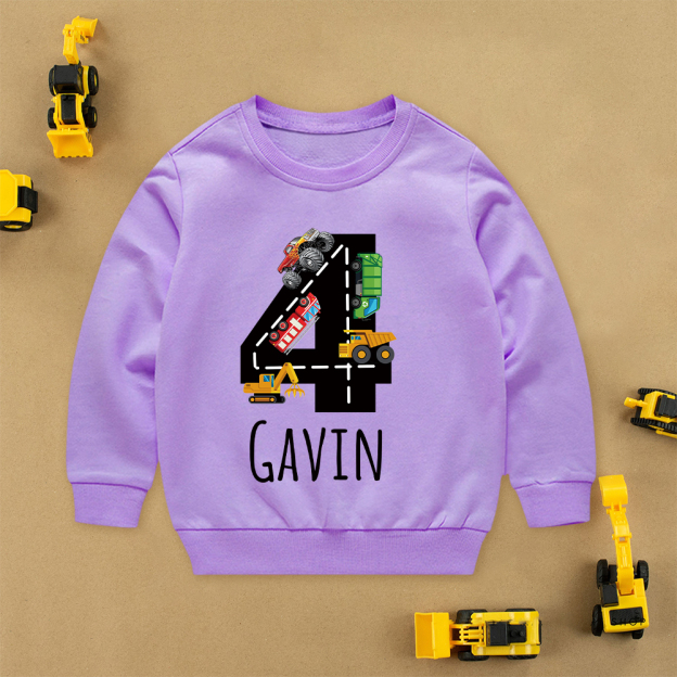 Personalized Kid Transportation Vehicle Party Birthday Sweatshirt | inSweatshirt75