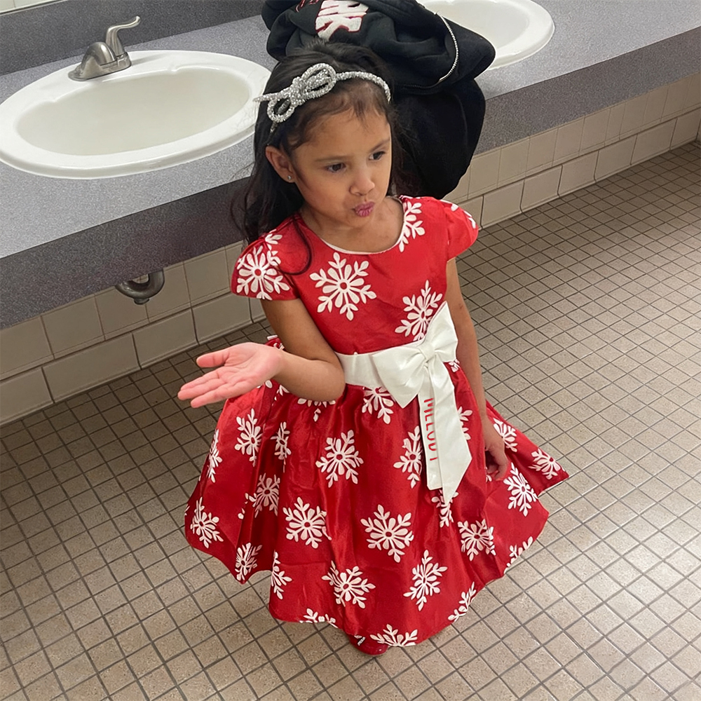 Personalized Girls Christmas Snowflake Princess Dress | inDress01