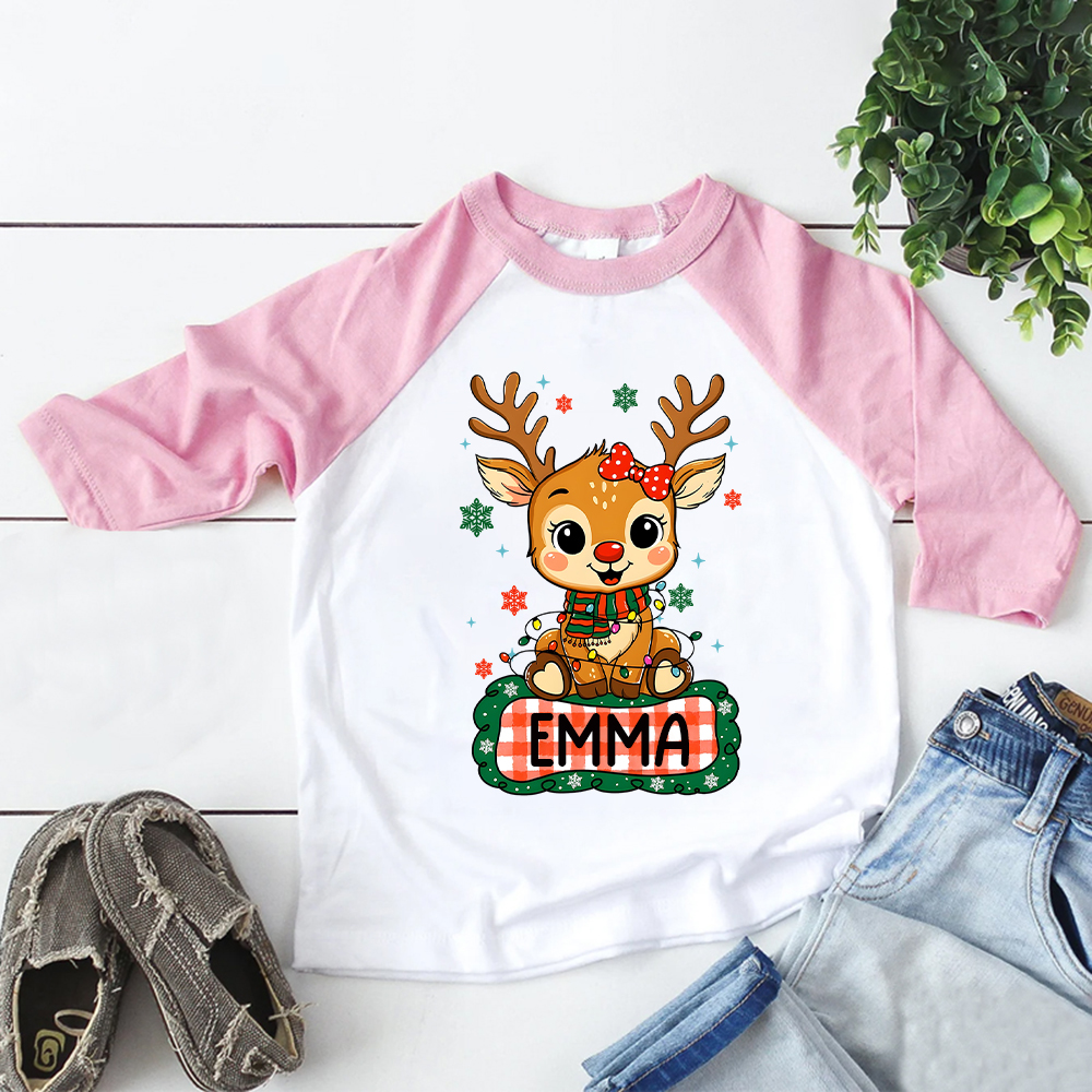 Personalized Kid Cozy Christmas Elk Sweatshirt | inSweatshirt85