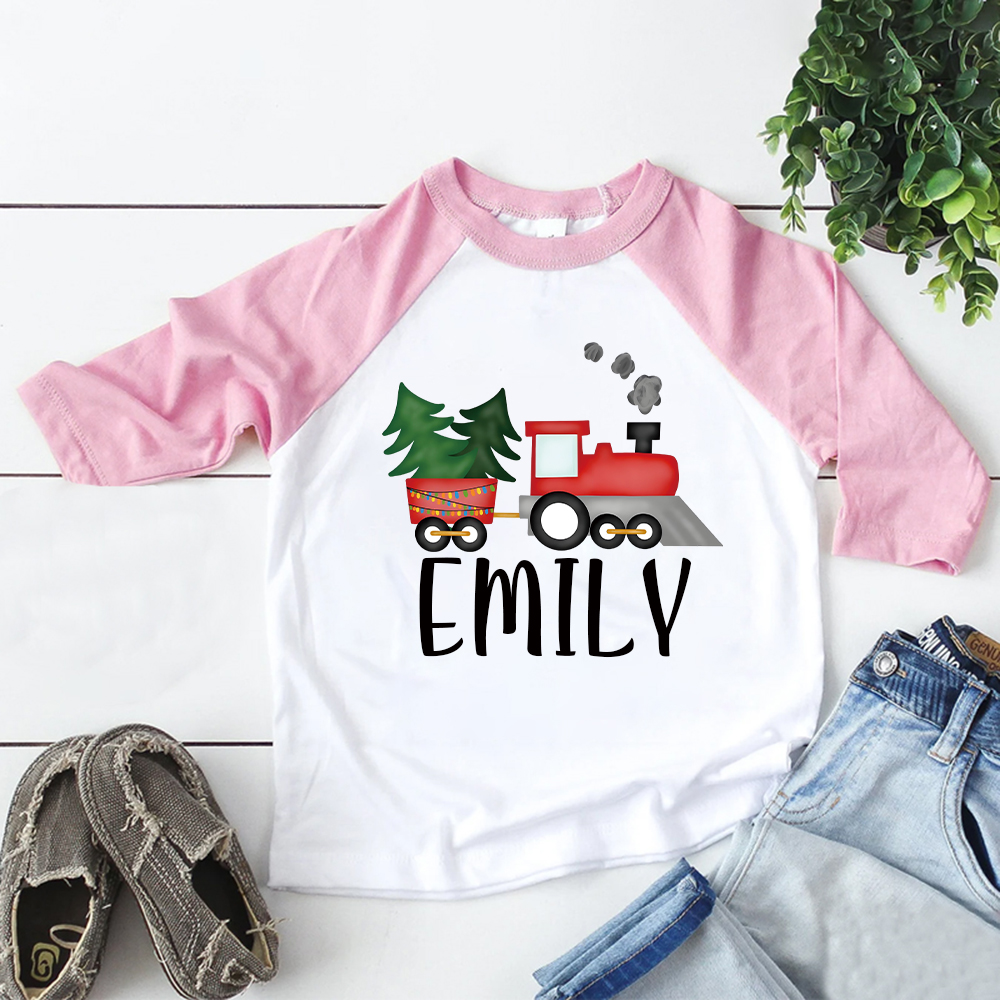 Personalized Kid Cozy Christmas Train Sweatshirt | inSweatshirt86
