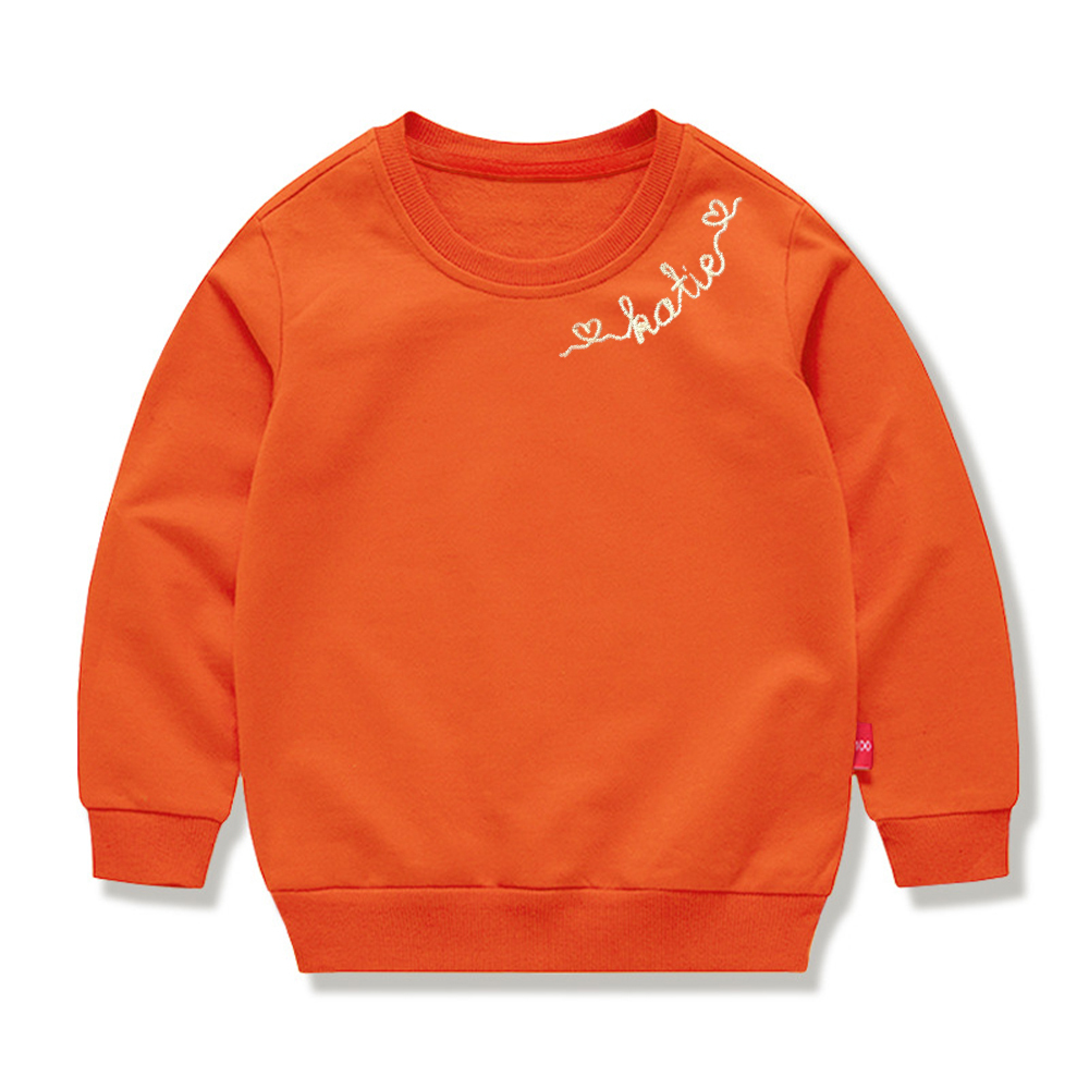 Personalized Embroidered Kids Valentines Sweatshirt | inSweatshirt88