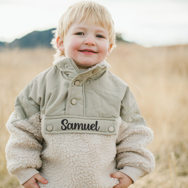 Personalized Kids Puffy Sherpa Pullover | inJacket47