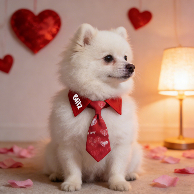 Personalized Pet Valentine's Day Tie Collar | inAccs01